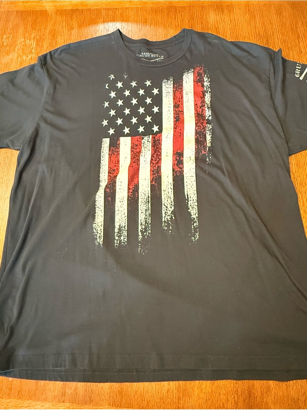 Grunt Style Men’s 4XL Black Graphic American Flag T-Shirt
